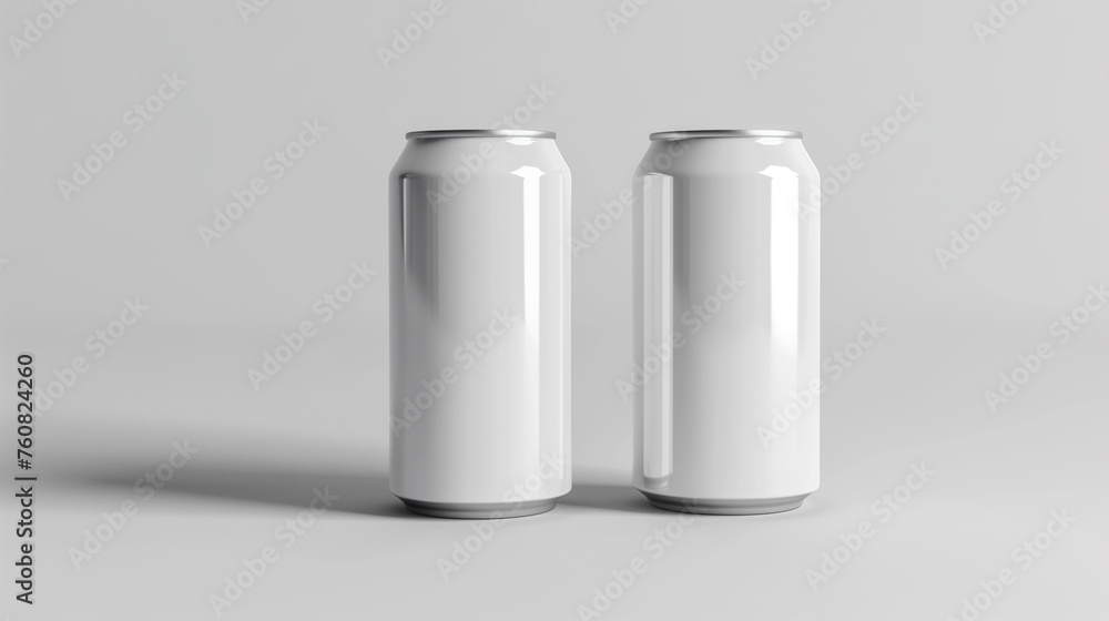couple of aluminum white beer can mockup couple of aluminum white beer can mockup