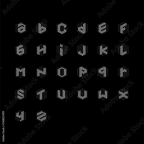 modern alphabet Logo pack with hexagon and dot concept for technology and lab company