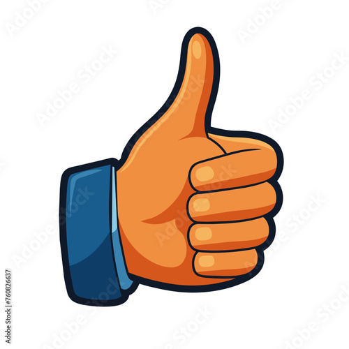 tumb up hand icon on white background