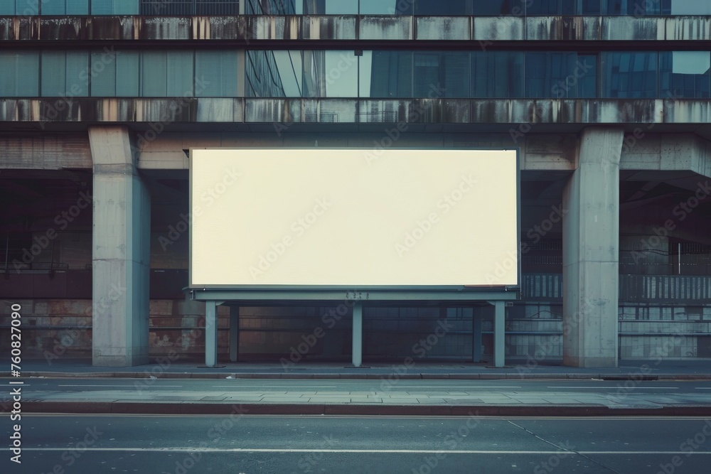 Billboard Mockup, Blank Outdoor Advertise, Street Bill, Board Empty Banner with Copy Space