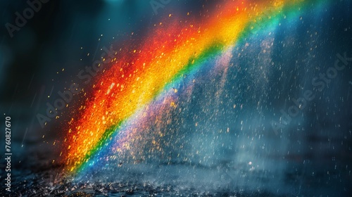 Bright Rainbow Shining in the Sky