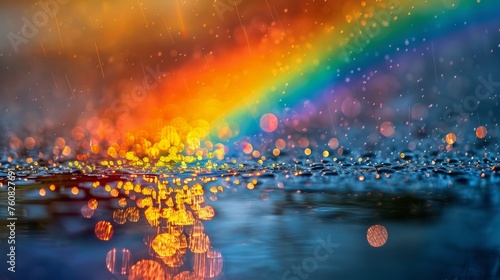 Bright Rainbow Shining in the Sky