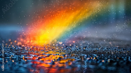 Bright Rainbow Shining in the Sky