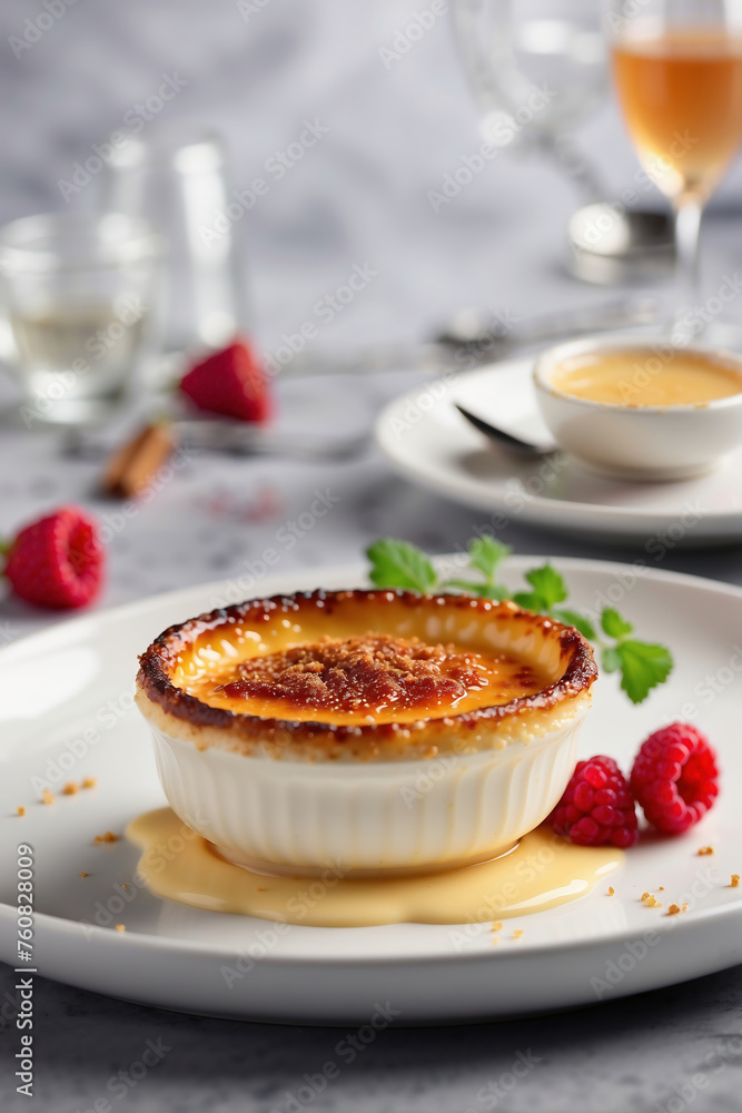 Crème Brûlée mit Himbeeren – Elegantes Dessert in perfekter Karamellisierung Crème Brûlée mit Himbeeren – Elegantes Dessert in perfekter Karamellisierung