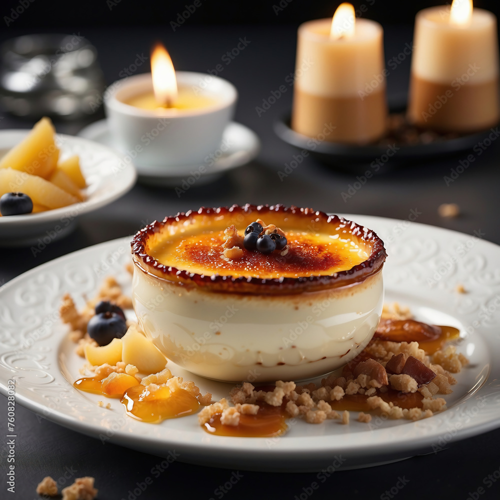 Verführerische Crème Brûlée mit Heidelbeeren und Karamellsauce – Ein Genussmoment Verführerische Crème Brûlée mit Heidelbeeren und Karamellsauce – Ein Genussmoment