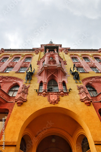 Historical building on Piotrkowska in Lodz  Poland