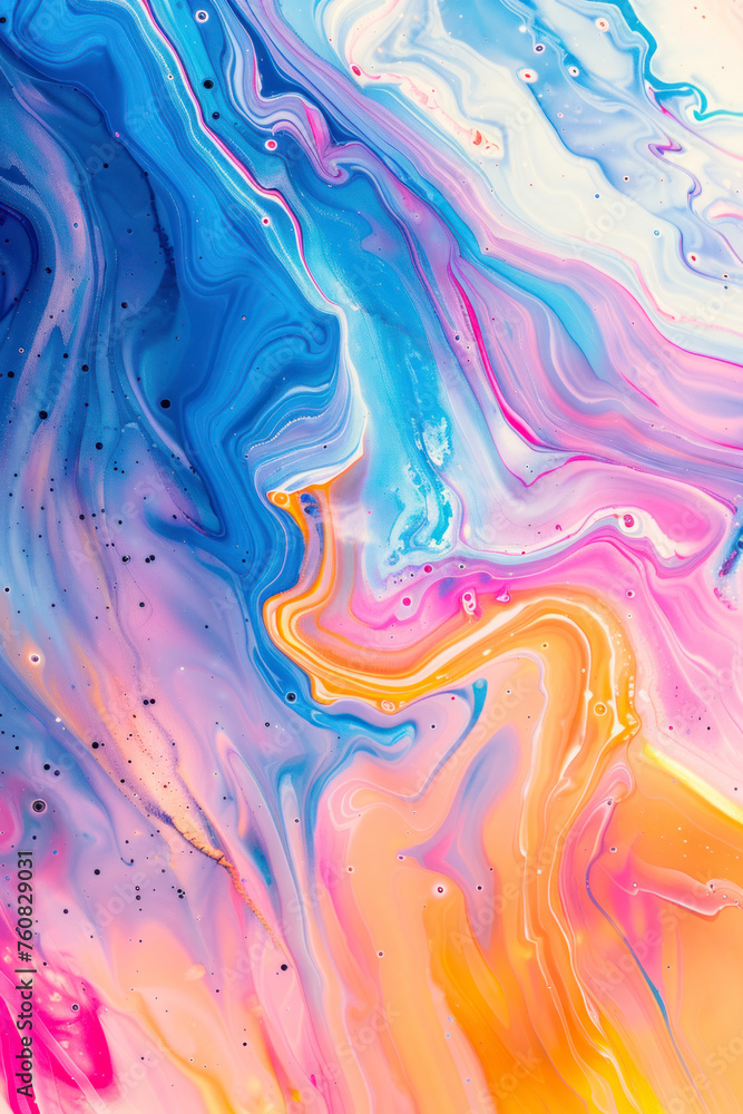 Vertical Colorful abstract painting background. Liquid marbling paint background. Fluid painting abstract texture.