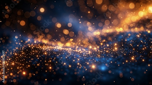 Blurry Gold and Blue Lights