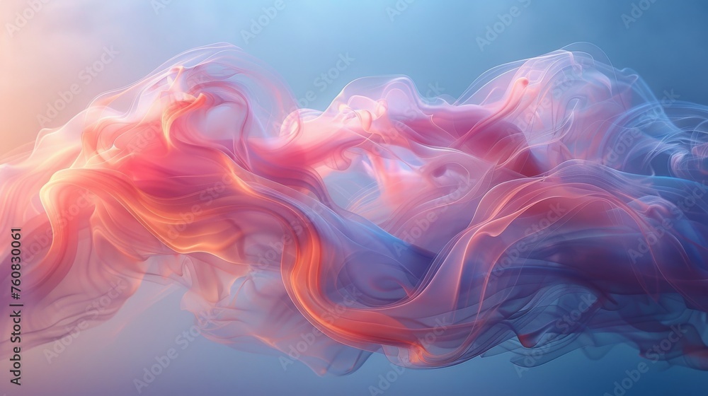 Abstract Painting of Pink and Blue Smoke Abstract Painting of Pink and Blue Smoke