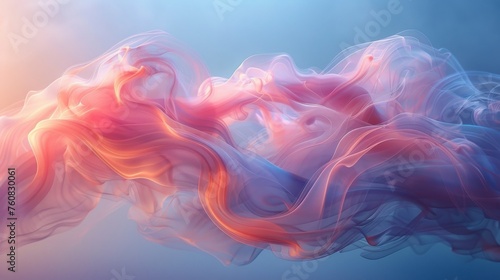 Abstract Painting of Pink and Blue Smoke