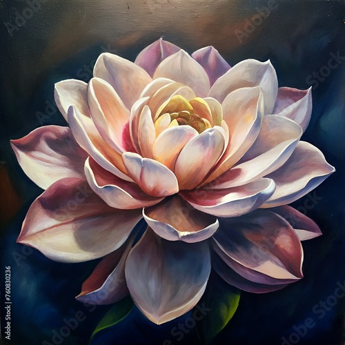 Radiant Reverie: A Captivating Oil Painting of a Crimson Rose in Full Bloom