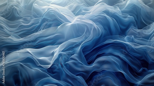 Abstract Blue Background With Wavy Lines