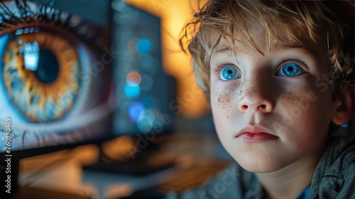 Young Boy Looking at Computer Screen