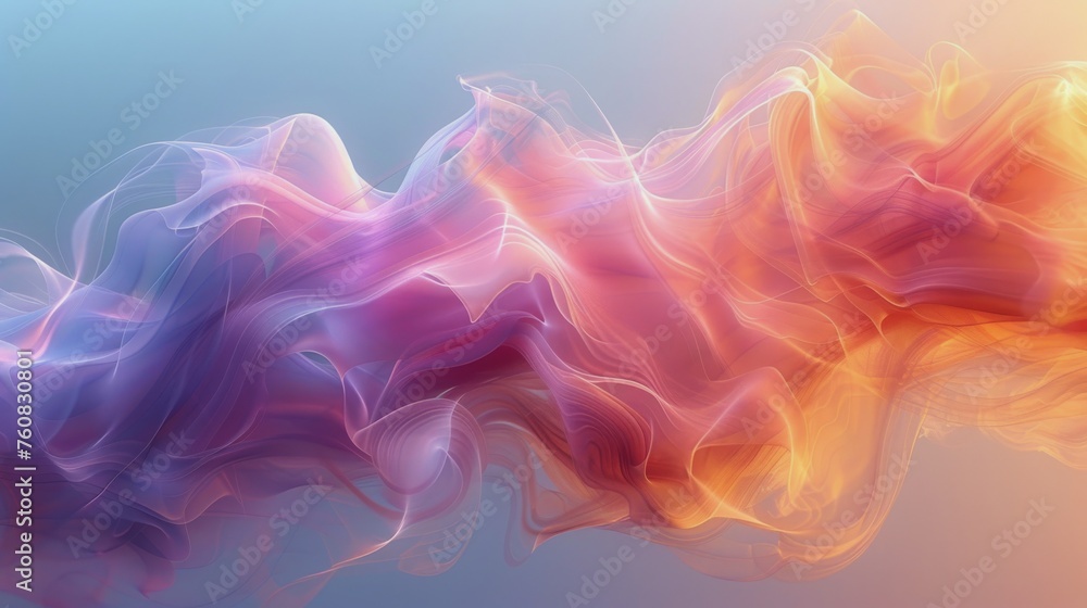Obraz premium Abstract Painting of Pink and Blue Smoke