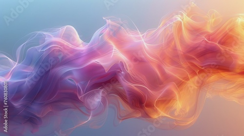 Abstract Painting of Pink and Blue Smoke