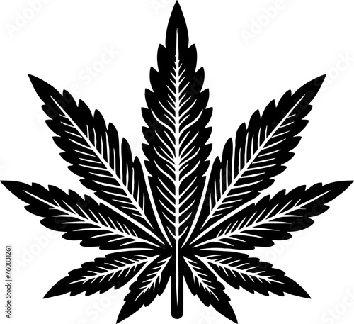 Cannabis leaf Black Vector in the Mexican Style