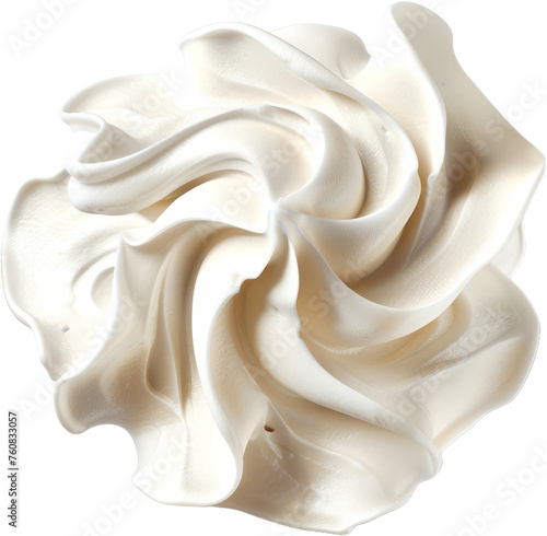 Whipped cream swirl, cut out transparent