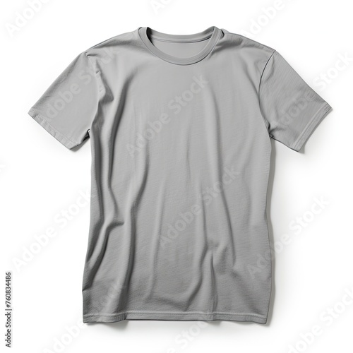 Clean Gray T-shirt Mockup Isolated on White Background for Your Designs