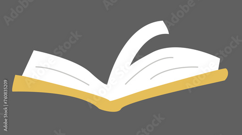 flat design vector illustration of an opened book. A literary icon offering pages of wisdom, perfect for educational concepts and literary culture.