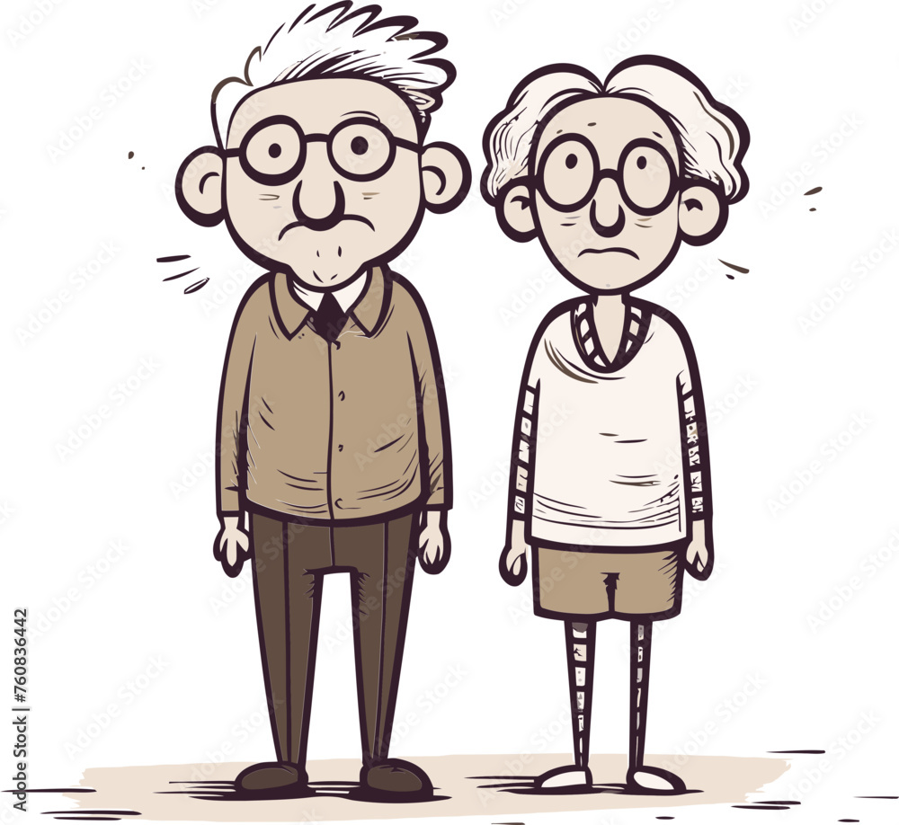 Sweet Memories: Vector Art of Elderly Couple