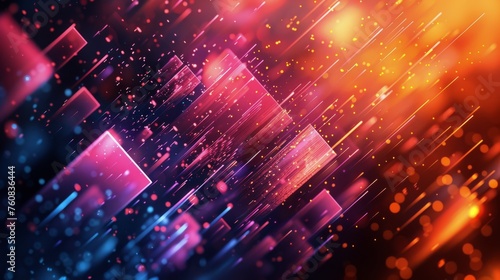 Dynamic Neon Abstract Background With Vivid Lights