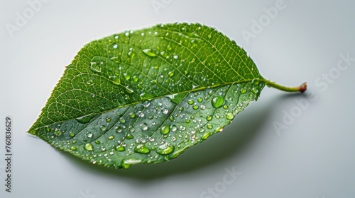 Green Leaf With Water Drops