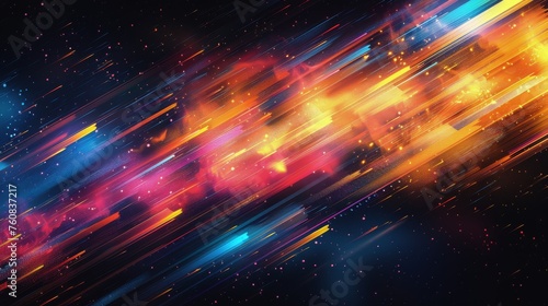 Dynamic Neon Abstract Background With Vivid Lights