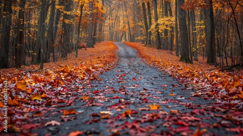 Road Cutting Through Forest Canopy