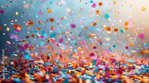 Colorful Confetti Group on White Background