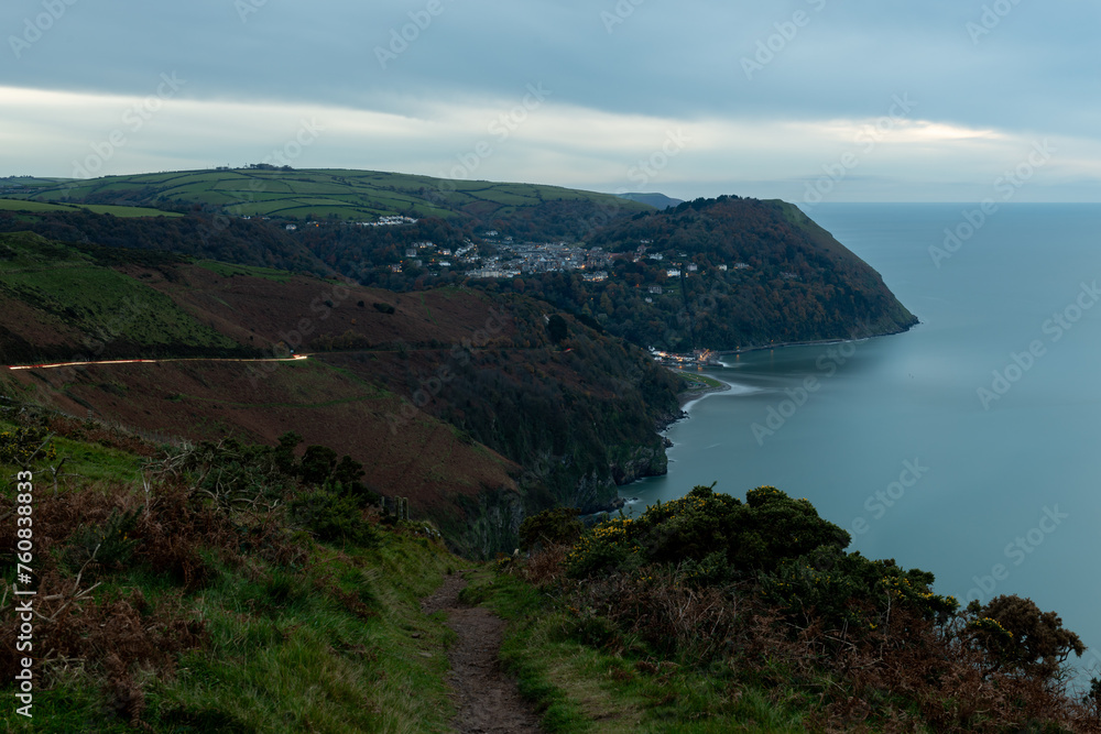 Night photo of Lynton and Lynmouth in Devon