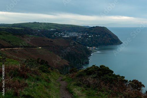 Night photo of Lynton and Lynmouth in Devon