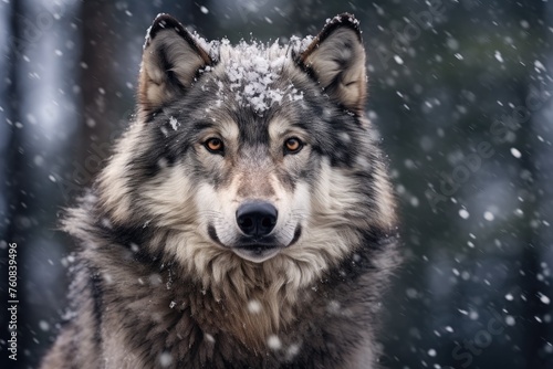 Portrait of a snow mountain wolf © Lubos Chlubny