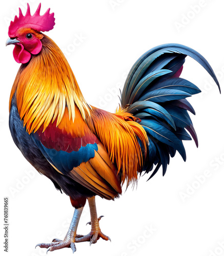 Colorful rooster isolated