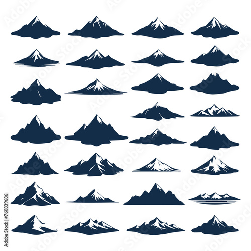 flat design mountain range silhouette collection photo