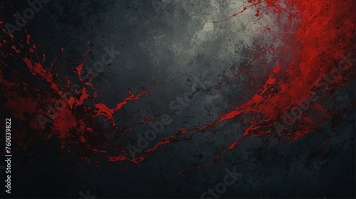 Abstract Grunge Dark Texture with Copy Space. Gray Red Background
