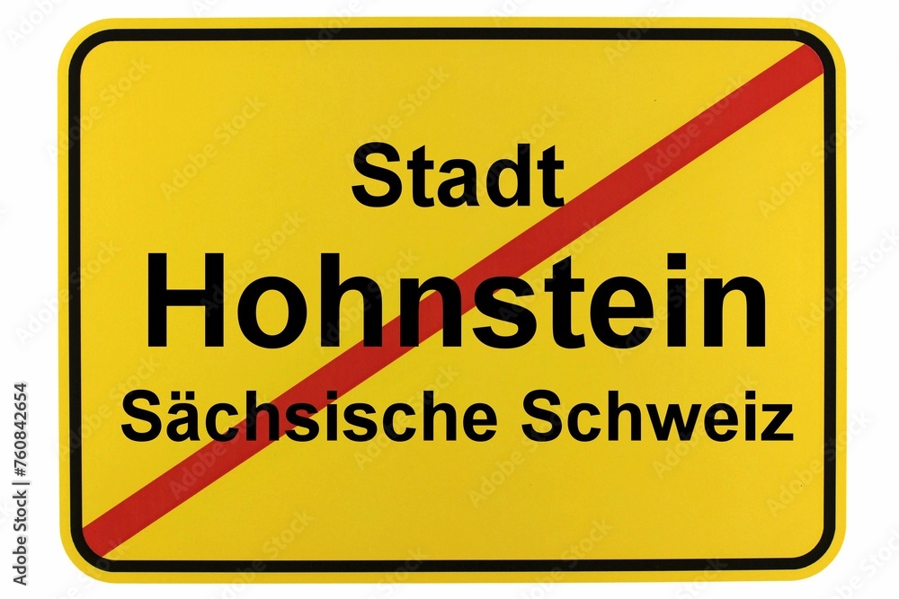 Illustration eines Ortsschildes der Stadt Hohnstein in der Sächsischen Schweiz