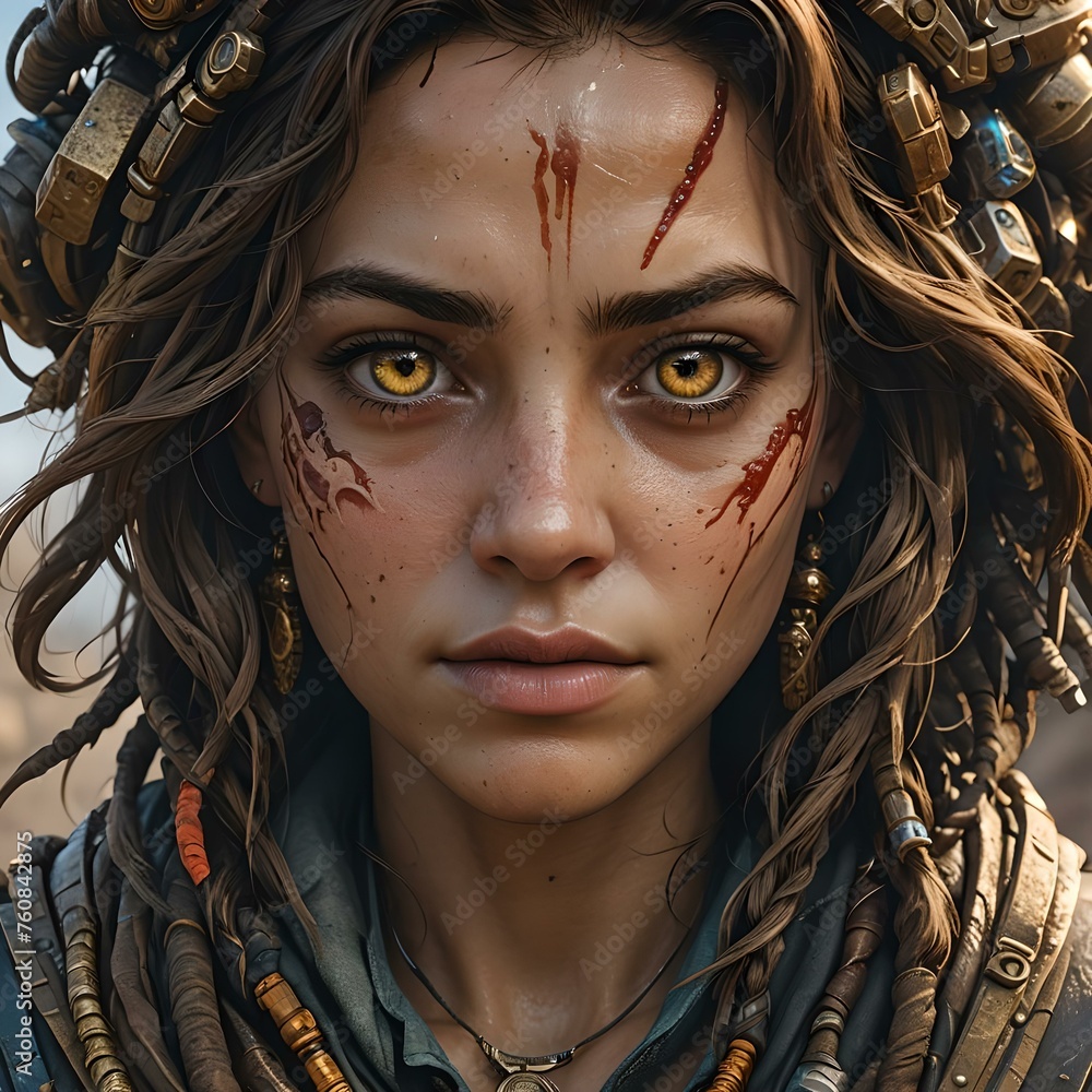 portrait of a warrior woman portrait of a warrior woman