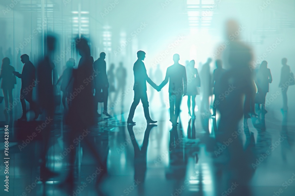 background showing different business people shaking hands
