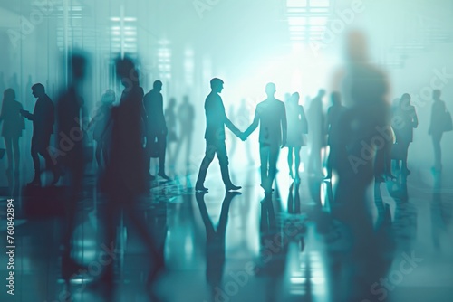 background showing different business people shaking hands