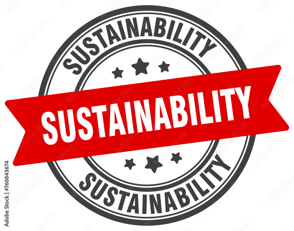 sustainability stamp. sustainability label on transparent background. round sign