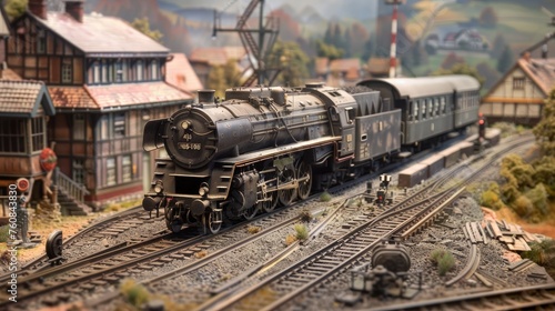 Detailed model trains and railways