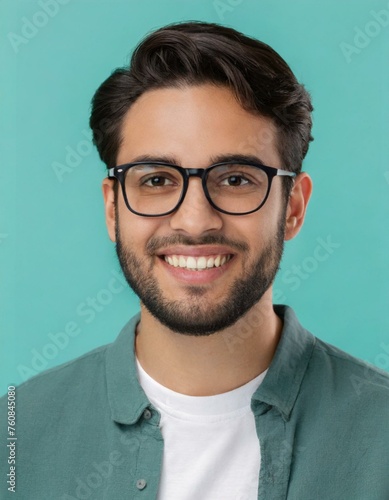 young smiling man wearing glasses isolated