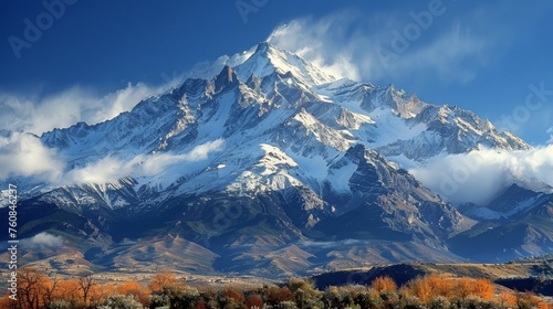 Majestic Mountain Range With Clouds