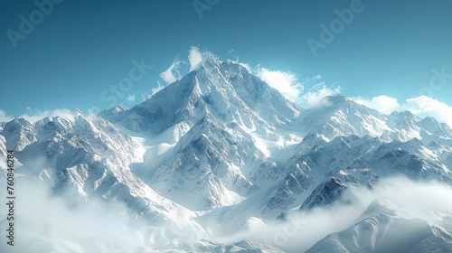 Majestic Mountain Range With Clouds