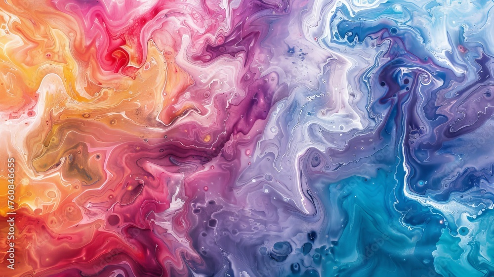 Fototapeta premium Fluid art background with swirling colors