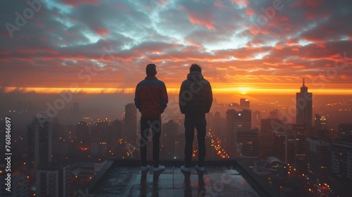 Couple Standing in Front of Window