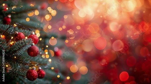 Close Up of a Christmas Tree With Background Lights