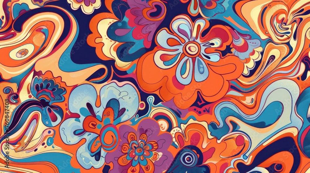 Psychedelic patterns inspired by the 60s Psychedelic patterns inspired by the 60s