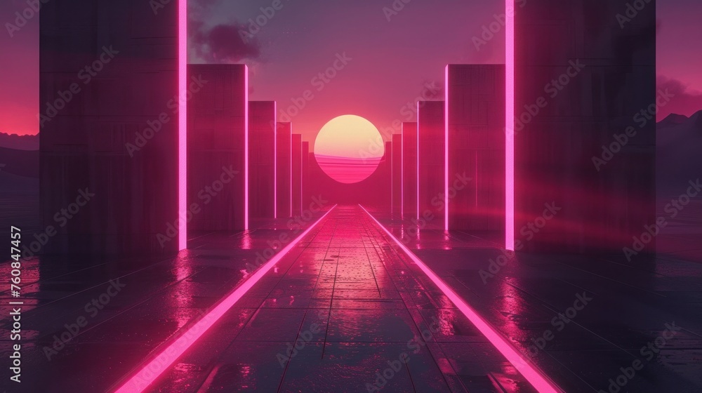 Retro-futuristic synthwave inspired visuals Retro-futuristic synthwave inspired visuals