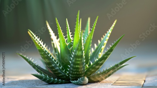 Soothing Aloe Dew - Sun-kissed aloe vera leaves adorned with fresh dewdrops, embodying natural healing and tranquility
